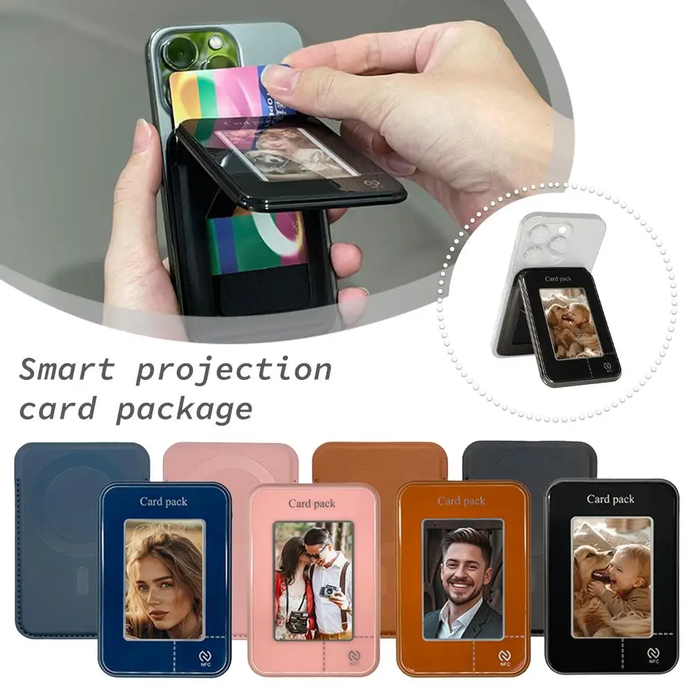 4 Color Magical Mini Projection Creative Smart Screen Projection Card Bag + Mobile Phone Holder Design FOR Apple/ ALL NFC P L0O1