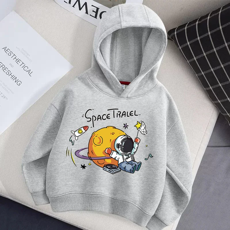 Aimi Lakana Astronaut Cartoon Hoodie Boys Winter Clothing Long Sleeve Jogging Coats Kids Sweatshirt 3-14T