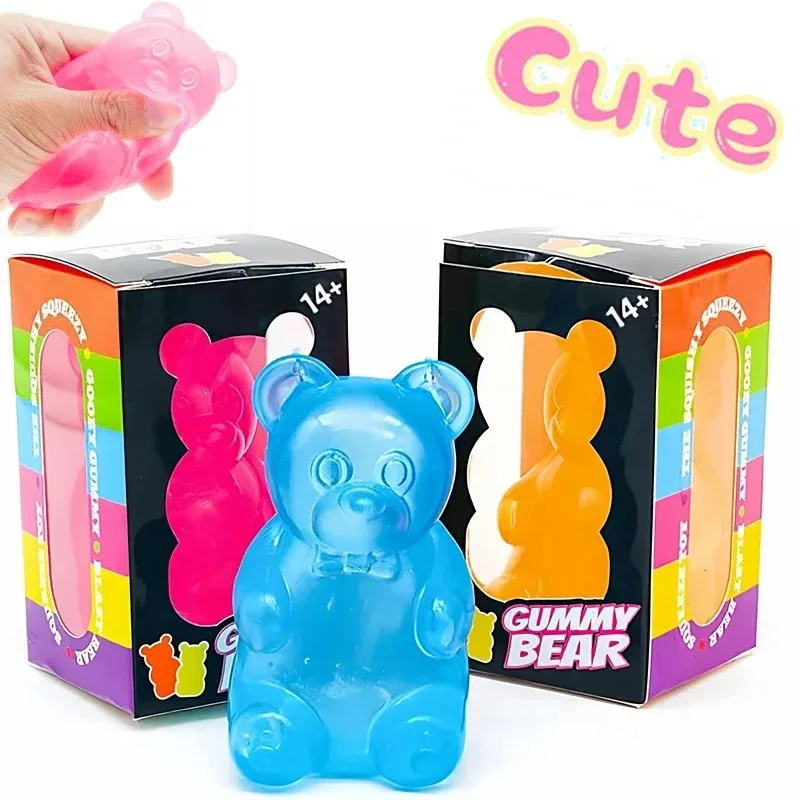 Gumdrop Bear Anxiety Reliever Fidget Sensory Toy Soft Maltose Slow Rebound Anxiety Focus Calm Down For ADHD Non-toxi Toy Gift