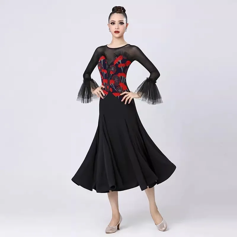 

2023 New Ballroom Dance Dress Women's Elegant Modern Practice Costumes Big Swing Standard Waltz Performance Stage Wear Clothes