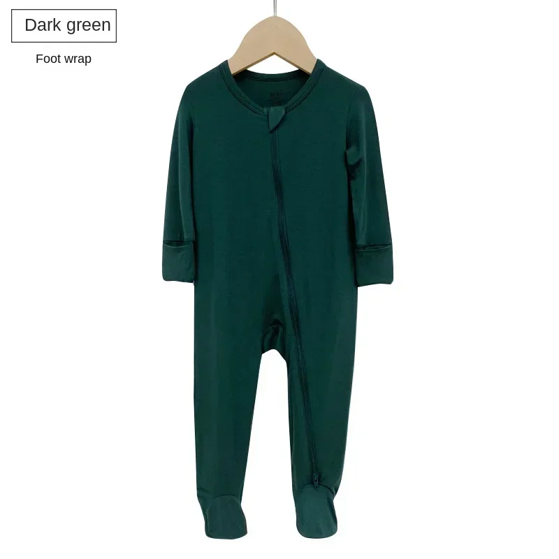 0-24M Baby Romper Bamboo Fiber Baby Boy Clothes Newborn Girls Clothes Zipper Footies Jumpsuit Solid Long Sleeve Baby Clothing