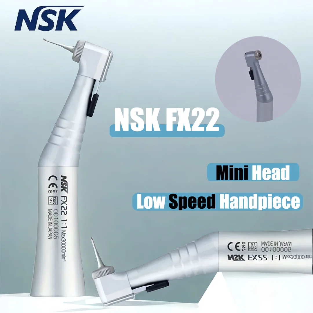 

NSK FX22 Dental 1:1 Direct Drive Contra Angle Low Speed Handpiece Mini Head Dentistry Against Contra Angle Polishing Tools