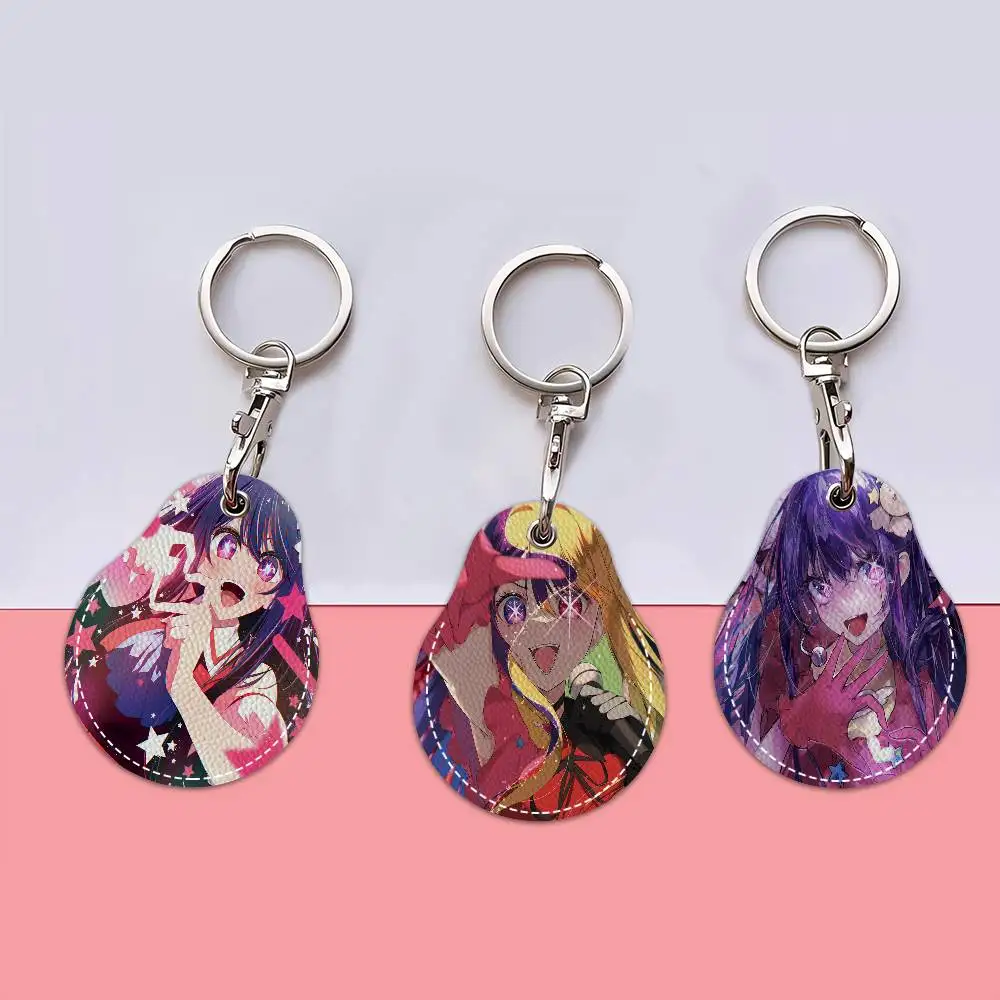 Oshi No Ko Hoshino Ai 1 قطعة بو الجلود المفاتيح واقية قفل الباب التحكم في الوصول العلامات حافظة للبطاقات مفتاح العلامة الدائري #1