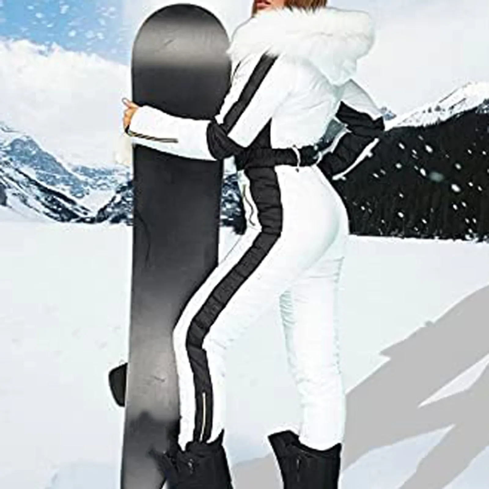 Winter Outdoor Sports Jacket Jumpsuit Outdoor Removable Sports Zipper Ski Snow Overcoat Women Winter Down Coat Chaquetas