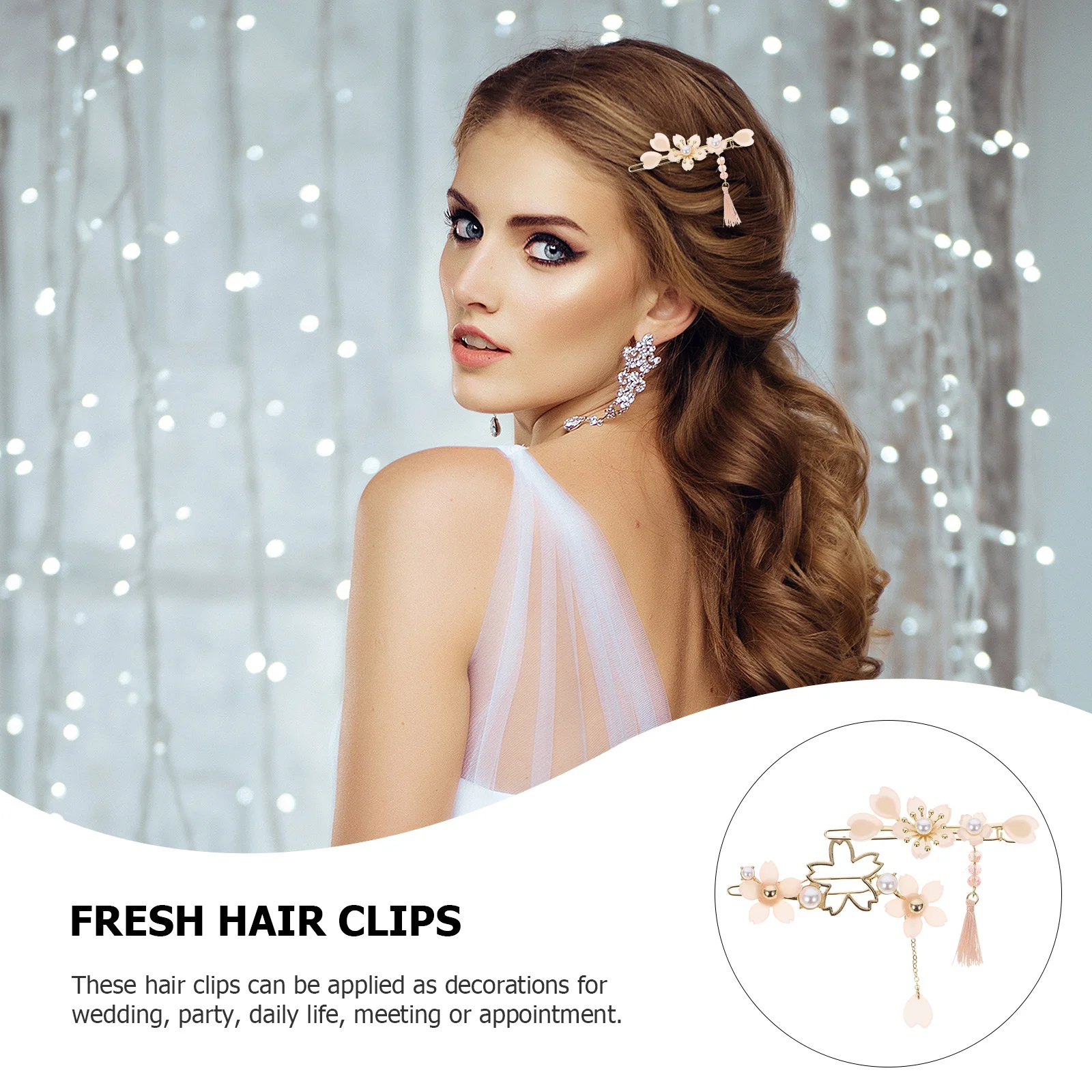 

2 шт., заколка для волос с жемчугом, элегантная заколка для волос из сплава, свадебная заколка для волос, женские модные аксессуары, заколка для волос