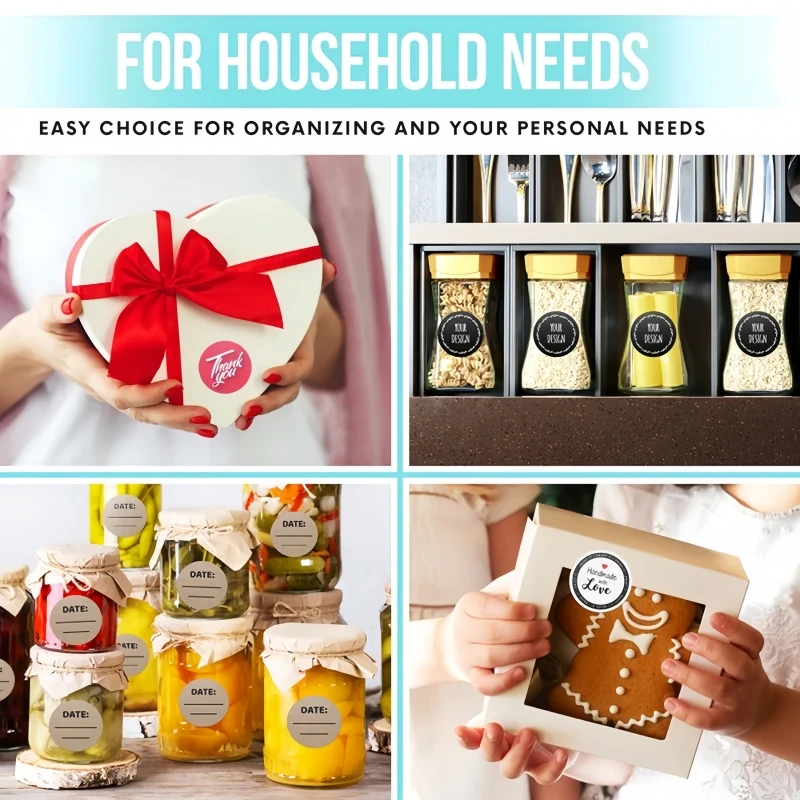 500pcs/Lot Custom Stickers Customized Logos Wedding Birthdays Store Name Candy Gift Box Waterproof Seal Stickers