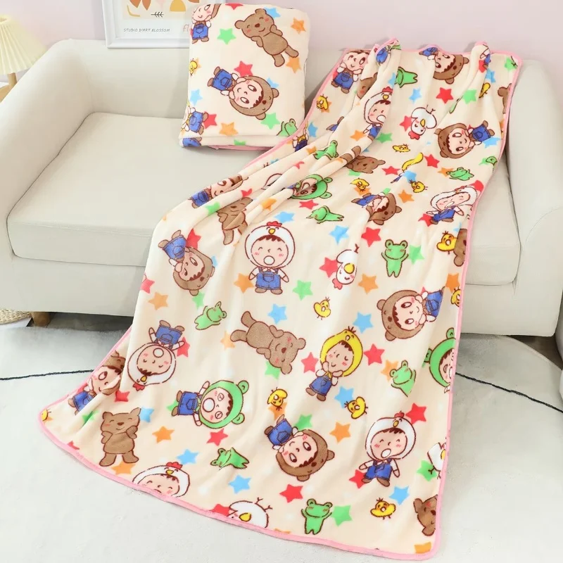 Cute Cartoon Japanese Minna No Tabo Pillowcase Blanket Office Napping Blanket Children Air Conditioning Blanket Dormit