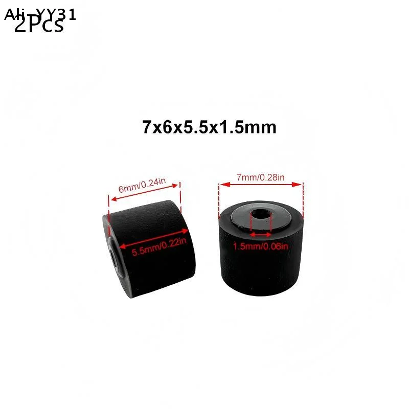 【Wt】2Pcs 2026 New 7x6x5.5x1.5mm Pinch Roller Rubber Ring For Cassette Player Walkman Pressure Recorder Music Player Belt Wheel