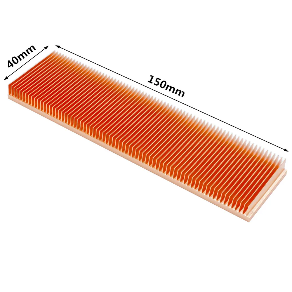 150x40x10mm Pure Copper Heatsink Radiator Cooling Skiving Fin Heat Sink for Electronic Chip LED Heat Dissipation