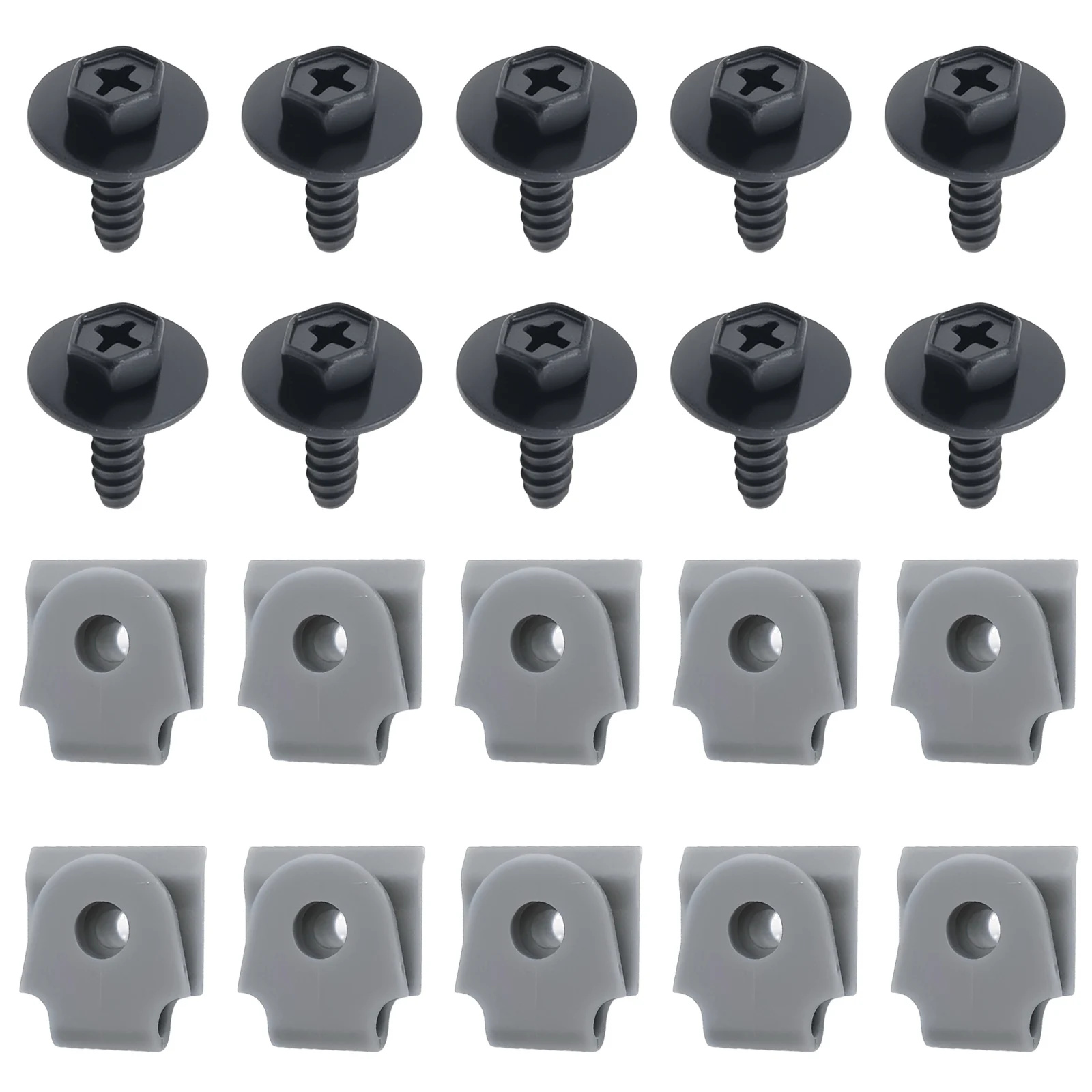 C27450133 9CF600516B Wheel Arch Splash Guard Undertray Bumper Trim Clips & M5 Hex Head Screws Splash Shield U-Nut for Mazda