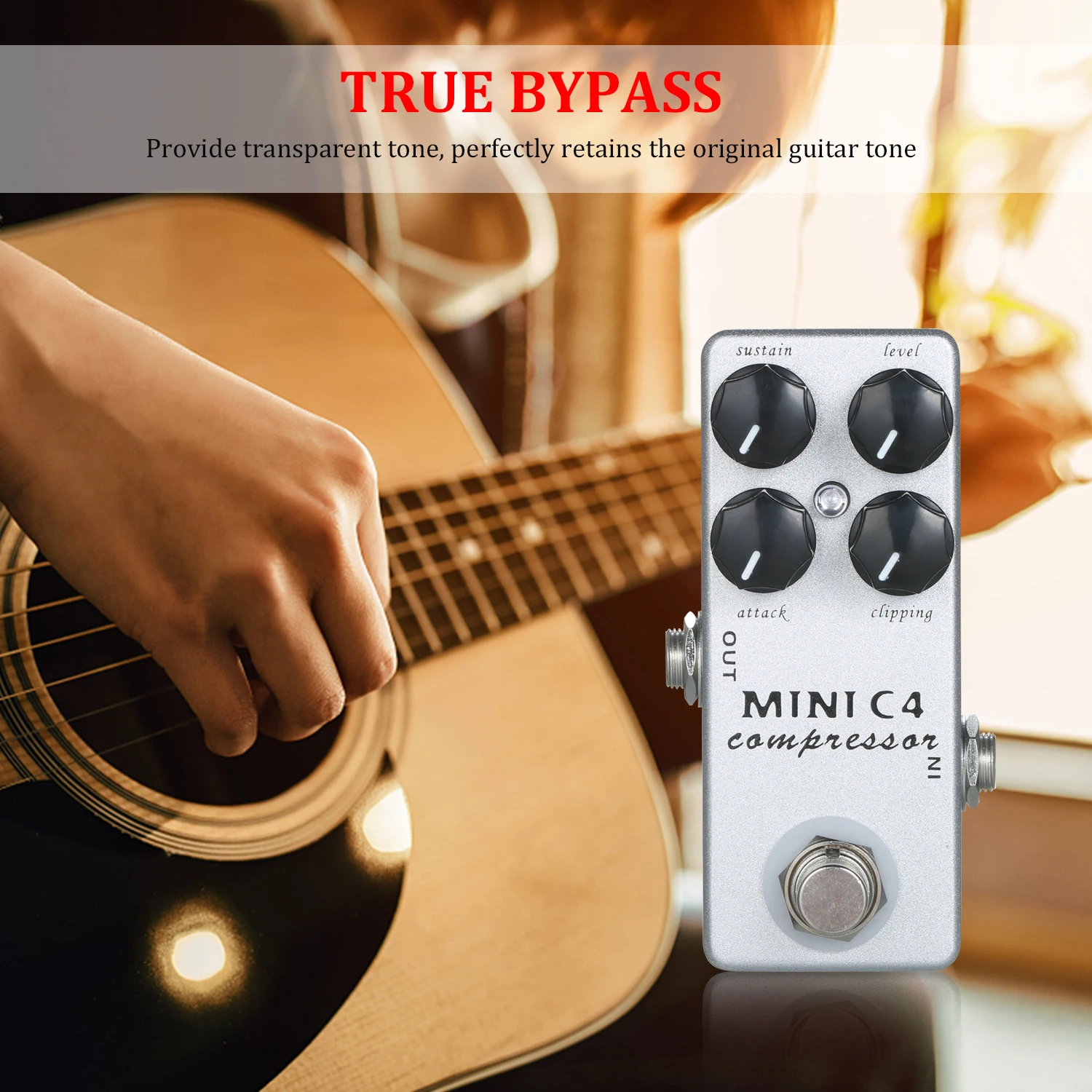 MOSKY MINI C4 Compressor Guitar Effect Pedal Guitar True Bypass Guitar Pedal for Guitar Accessories