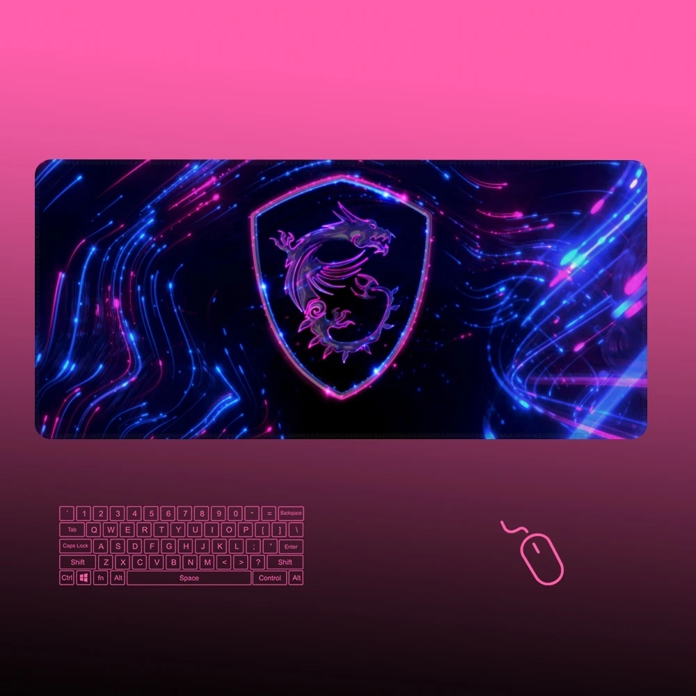 MSI Rgb Mouse Pad Gamer Large Rubber Art Gaming Wholesale Mouse Pad Locking Edge Big Computer Mousepad Laptop Desk Mat