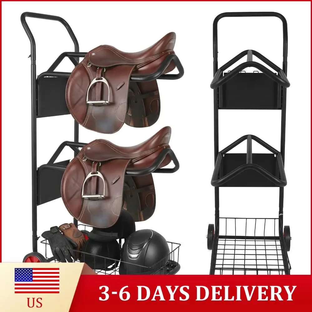 

Тележка-платформа для конных седел с корзиной, передвижная тележка для хранения и транспортировки конной амуниции в конюшнях