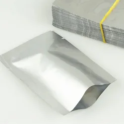 6x9cm 200pcs Small Pure Aluminum Foil Bags Heat Sealable - Silver White Fine Mylar Foil Food Grade Plastic pouches Vaccum Seal