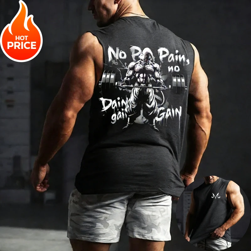 Dragon Ball Super Saiyan Gym Majin Buu Tank Top New Anime Harajuku Summer Men Fitness Oversized Casual Sports Sleeveless Tee Y2k