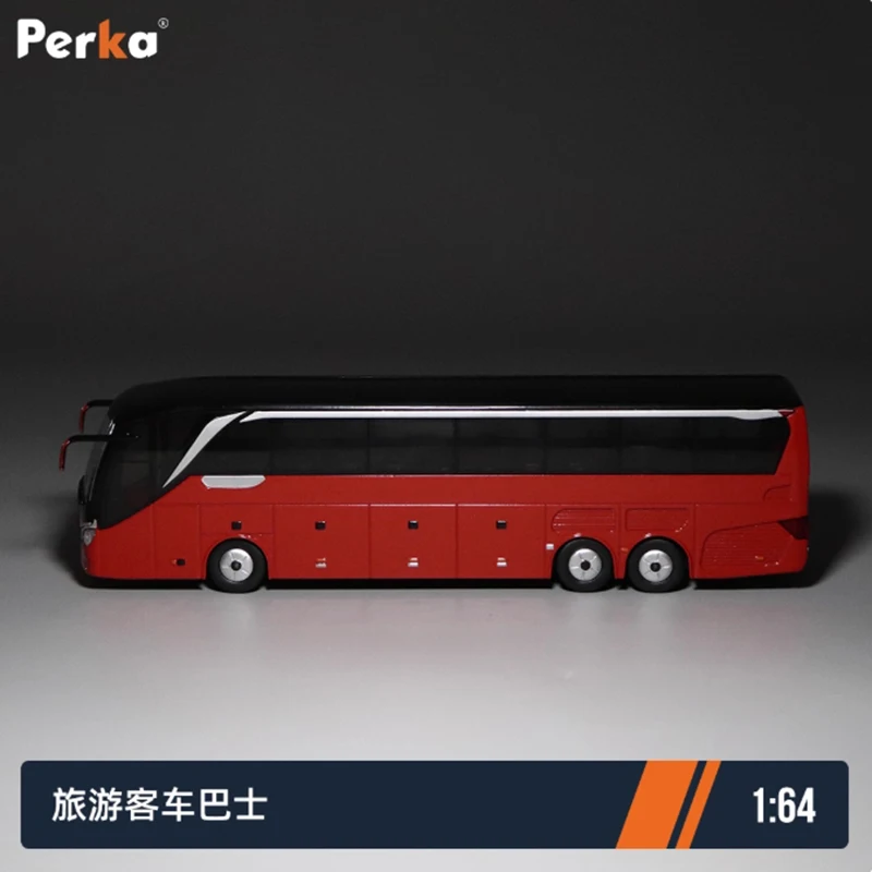 Perka Diecast escala 1:64 autobús turístico coche aleación simulación coche modelo colección clásica recuerdo exhibición adornos niño regalo juguete