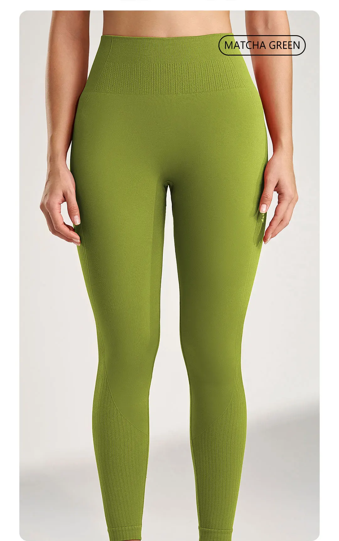 Einfarbige Leggings für Damen, Fitnessstudio, Laufen, Yoga-Hose, lange Hose, hohe Taille, Bauchstraffung, Stretch-Jogginghose, sieben Farben – Detail 15