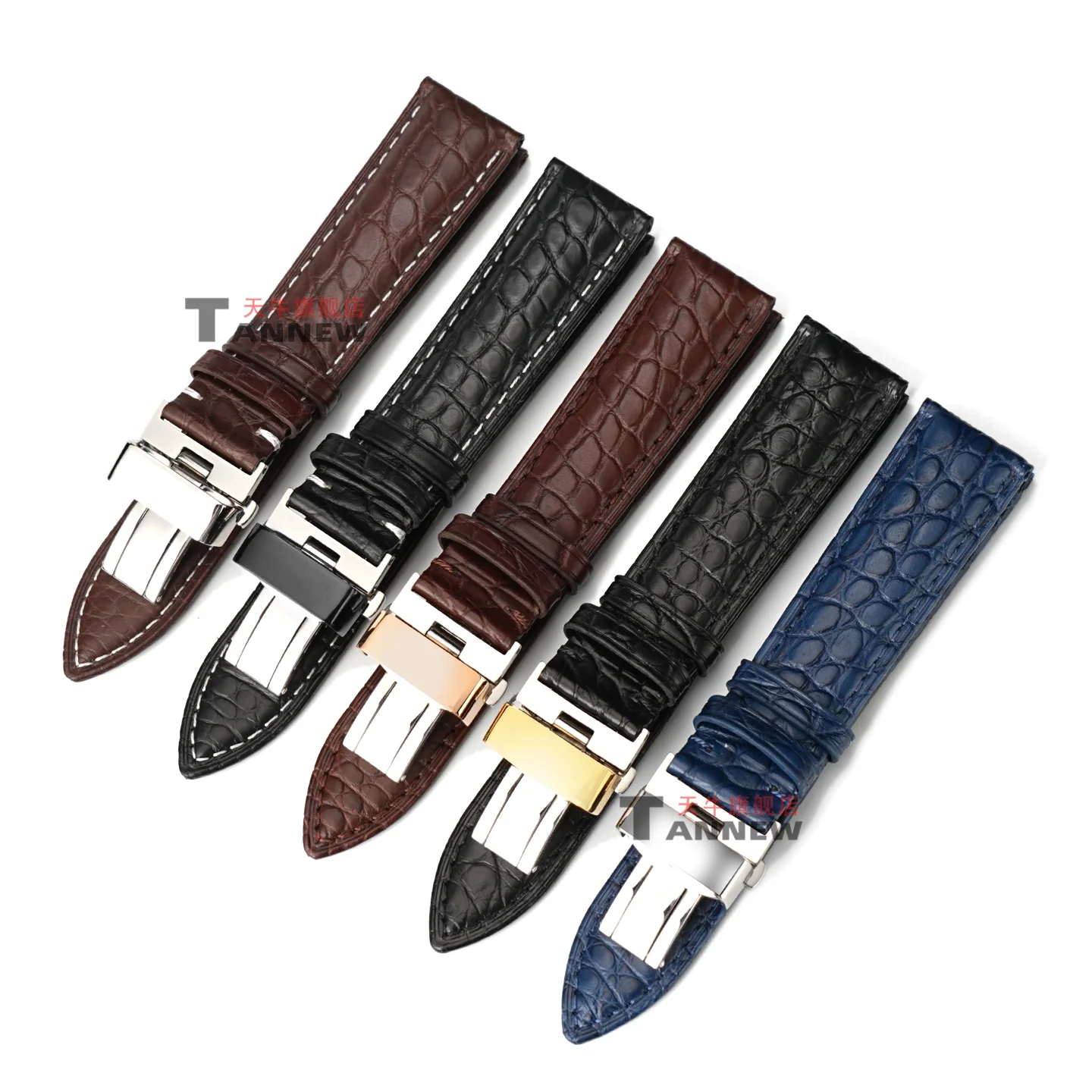 حزام بديل لساعة Citizen Eco-Drive FF Pilot، 21 مم 22 مم سوار جلد التمساح الأصلي، جلد التمساح الفاخر #1