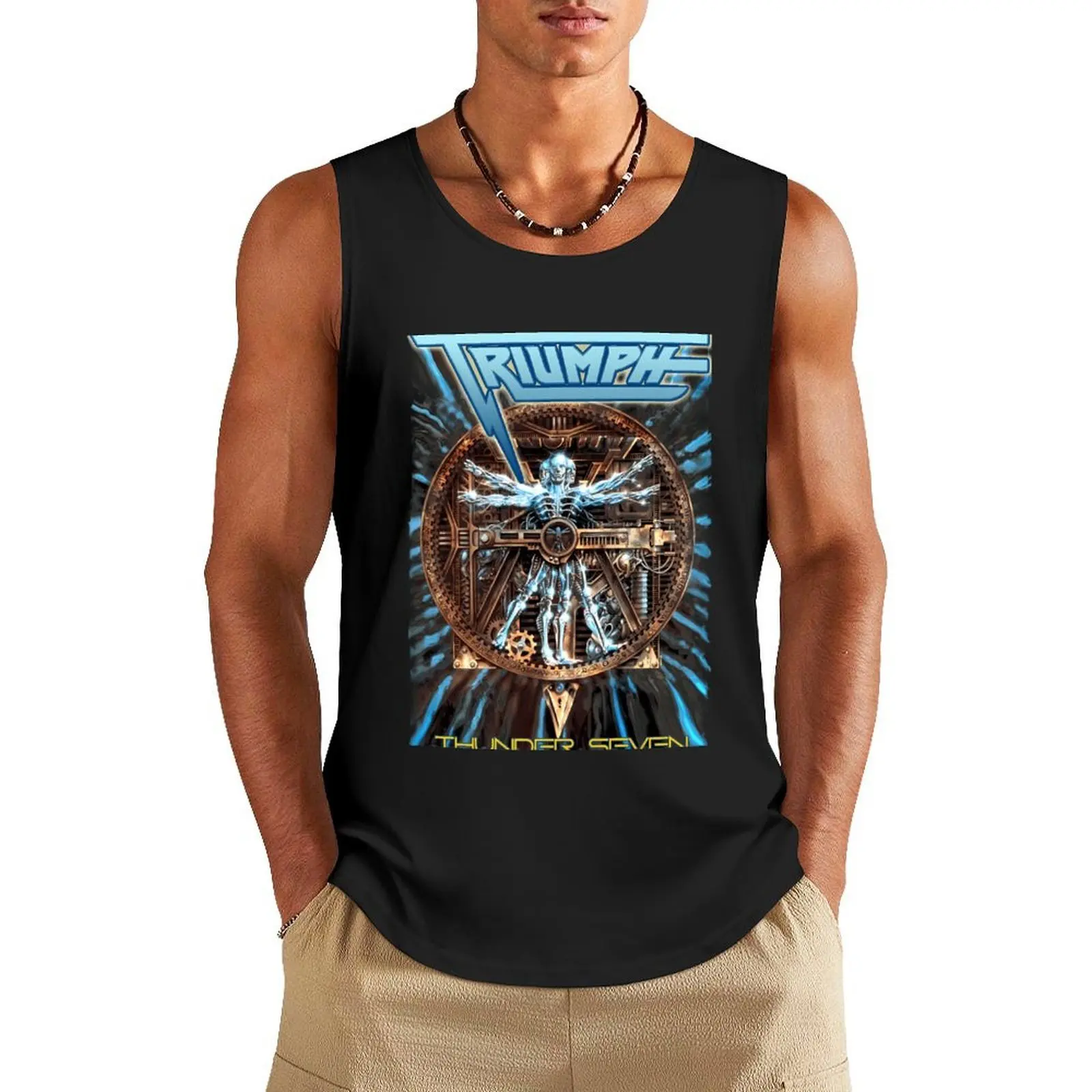 

Trium.ph Band Thund.er Seven Album Tank Top anime gym gym shirt man Muscle fit