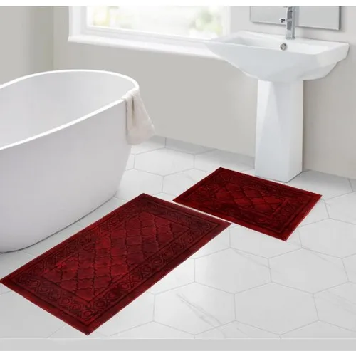 Inco Home Shu Grinding Bathroom Set Motif Burgundy