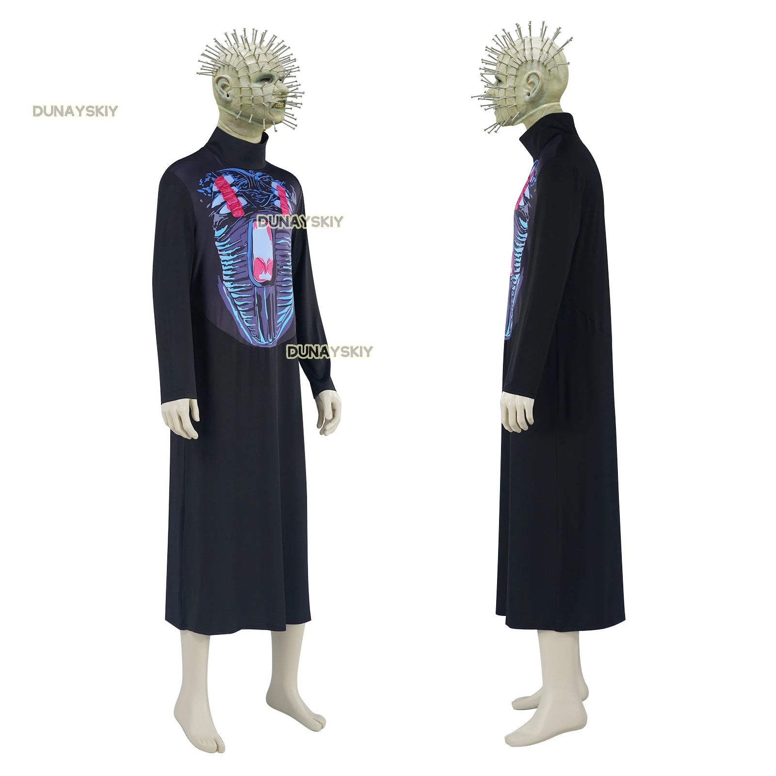 Hellraiser pinhead máscara de terror festa carnaval máscaras cabeça prego cosplay traje masculino filme assustador cosplay máscara dia das bruxas