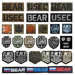 IR Reflective Laser Cut Armband USEC Embroidered BEAR Badge Tactical Morale Rubber Magic Armband Backpack Sticker
