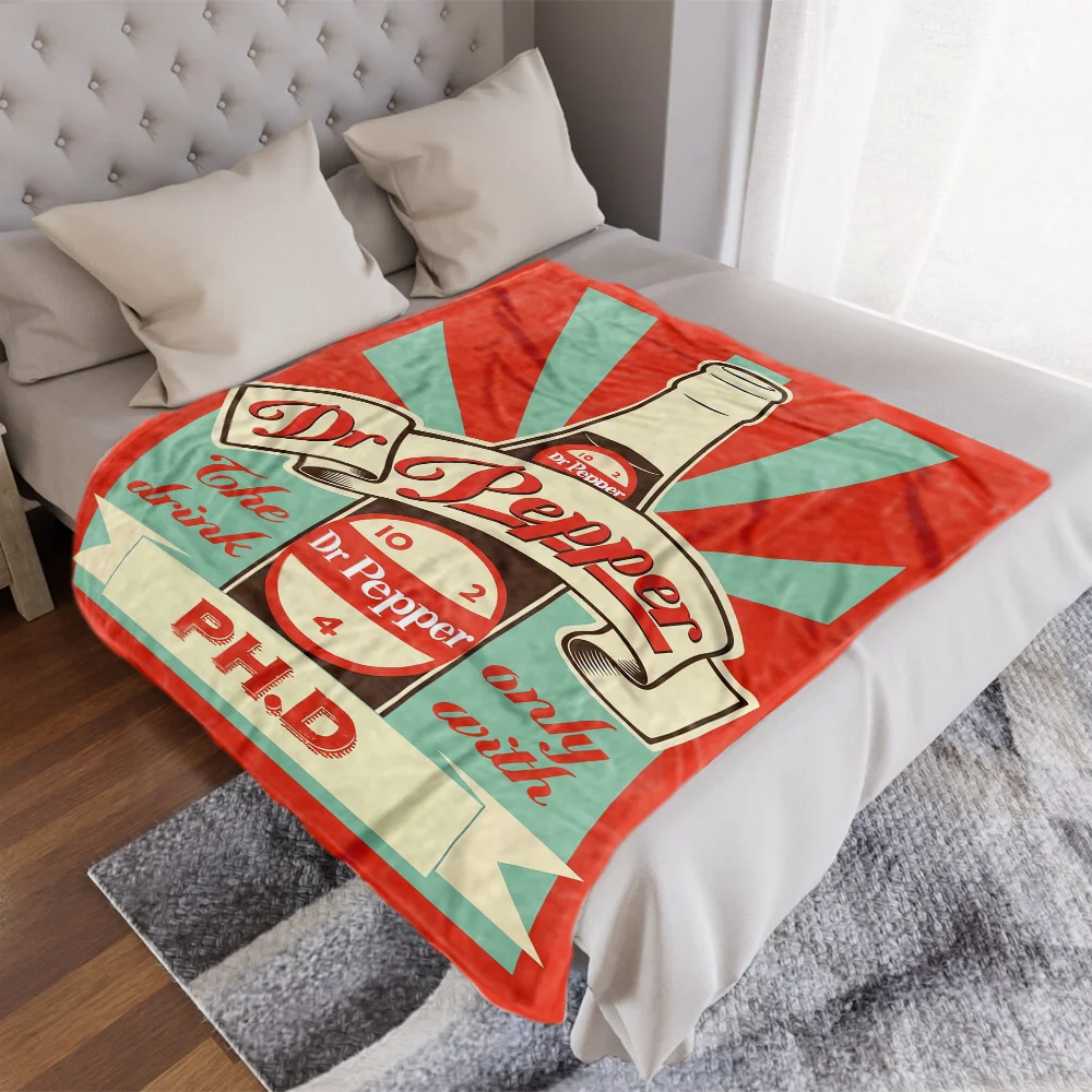 بطانية دكتور بيبر الفانيلا متعددة الأغراض، بطانية مكتب ناعمة، لحاف رقيق من القطيفة، هدية العيد