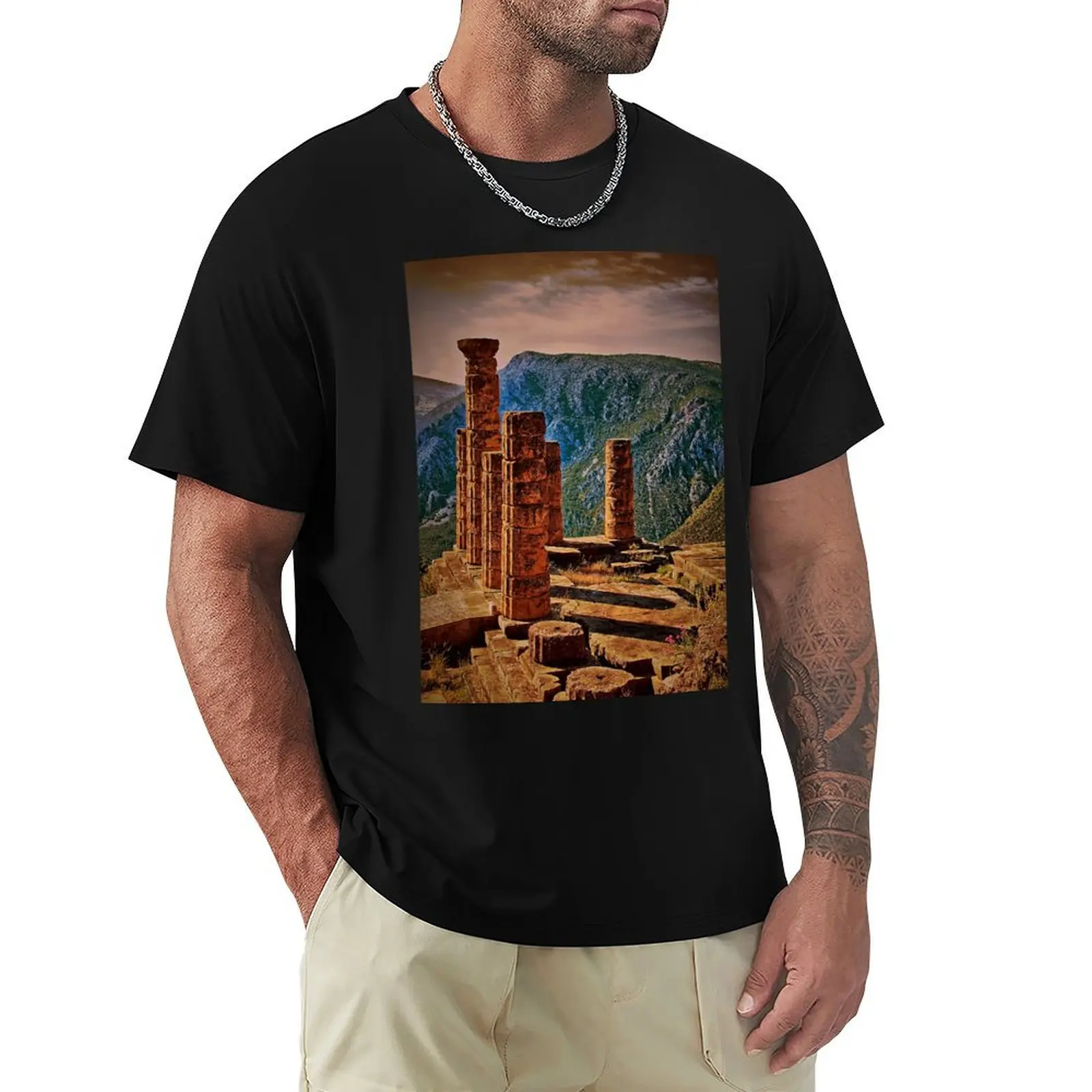 Greece. Delphi. The Ruins of Temple of Apollo. T-Shirt anime t shirts oversize T-Shirt