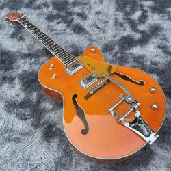 High quality classic JAZZ jazz electric guitar F hole hollow body large rocker silver accessories