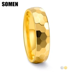 Somen 6mm Tungsten Carbide Ring For Women Men Cut Polygonal Couple Rings Engagement Wedding Band Party Fashion Jewelry Wholesale