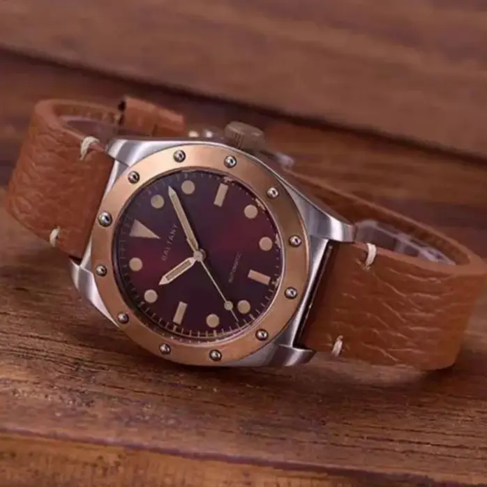 Baltany Men Automatic Watch 40mm Mechaical Wristwatch Sapphire Mirror Diver 20Bar Waterproof C3 Luminous NH38 Bronze Bezel