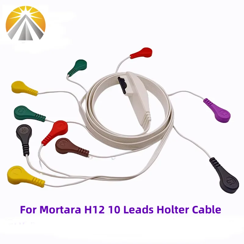 10ピンホルターレコーダー10リードスナップ40-ecg患者用ケーブル（mortara-instrument-h12-h12-x12-x12-iec規格対応）