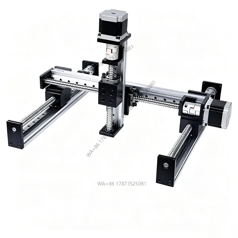 Gantry XYZ Stage CNC Router Motorized 3 Axis Linear Motion Ball Screw Guide Rail With Stepper Motor Cartesian Slide