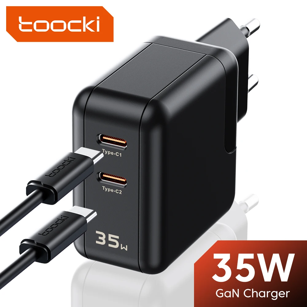 Toocki USB GaN Charger 35W Fast Charge Charger Type C PD 3.0 Quick Charge For iPhone 14 13 12 11 Pro Max USB C Charger Adapter