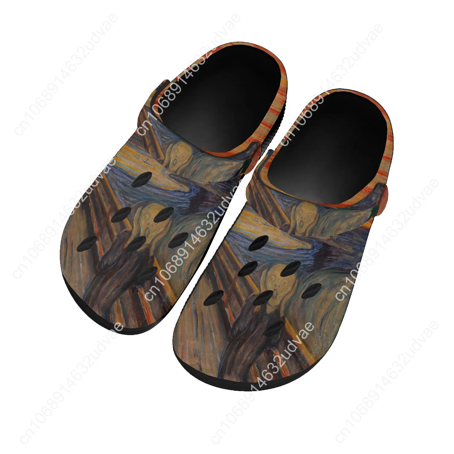 

Edvard Munch Hippie Sandals Women Teenager Home Fashion Water Shoe The Scream Garden Clog Breathable Comfort Beach Hole Slippers