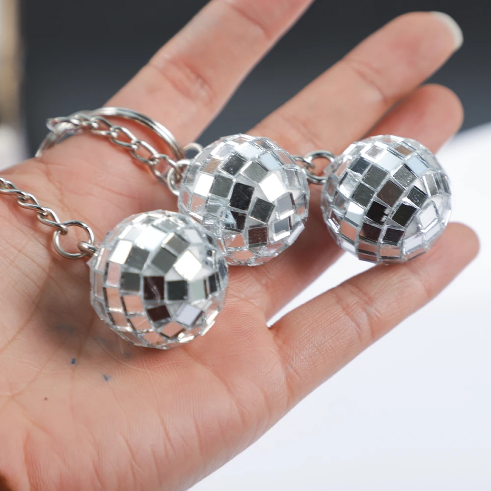 5Pcs Mirror Disco Ball Keychains Vintage 70s Disco Music Theme Party Gifts for Birthday Wedding Party Favors Pinata Goodie Bag