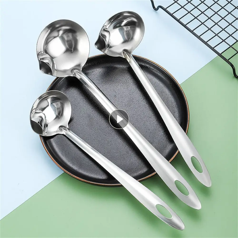 Filter Spoon Thickened Material Easy To Clean Kitchen Stainless Steel Household Products Stainless Steel Grease Spoon Durable