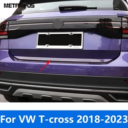 Tailgate Door Handle Strip Trim For Volkswagen T-cross Tcross 2018-2022 2023 Rear Trunk Lid Boot Cover Accessories Car Styling