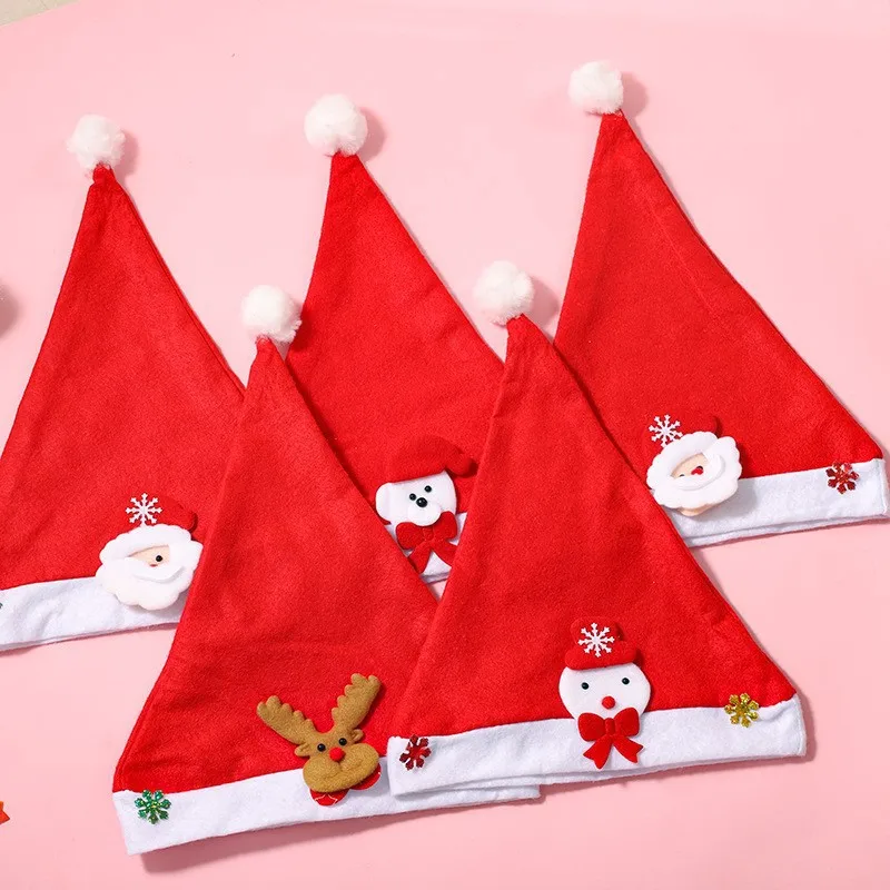 

Christmas Hats Santa Claus Snowman ElK Cap For Party For Kids Children Adult Xmas Gift Christmas Decoration