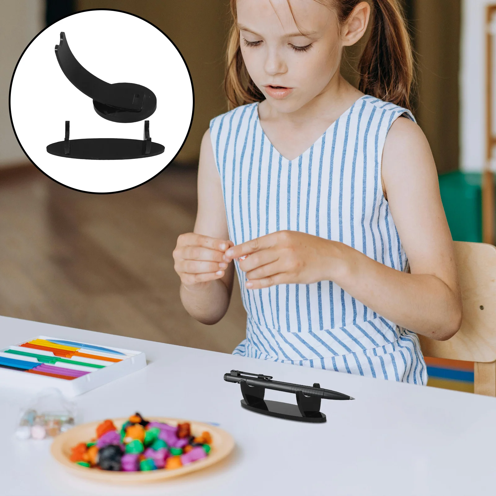 

2Pcs Acrylic Display Stand Pen Holder for Desk Organizer Transparent Pencil Stand Rack for Fountain Ballpoint Pens Makeup