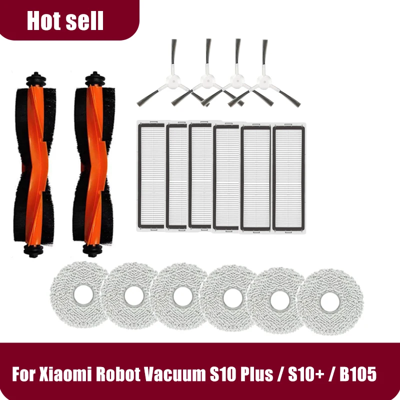 

For Xiaomi Robot Vacuum S10 Plus / S20+/S10+ / B105 Parts Accessories Main Side Brush Hepa Filter Mop Cloth Replacement