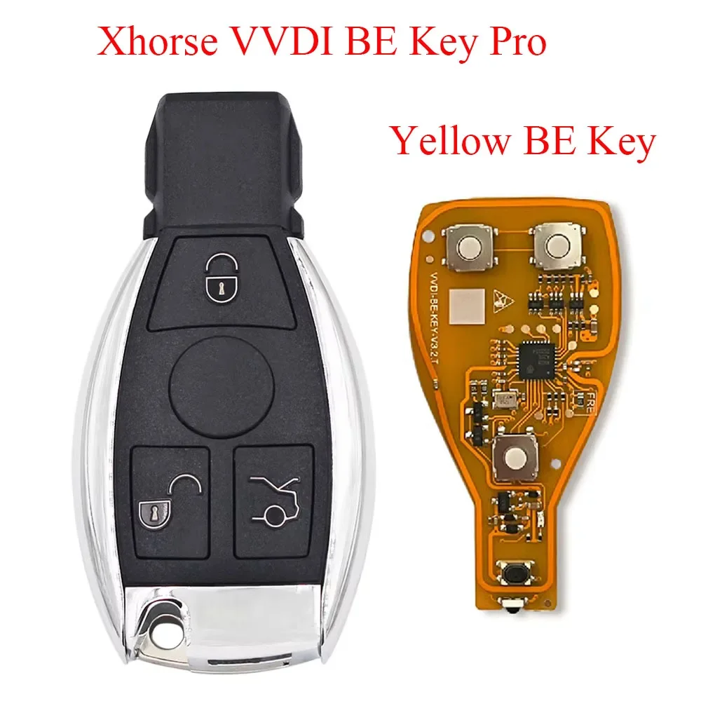 Xhorse VVDI BE Key Pro For Mercedes Benz V3.2 PCB Remote Key Chip Improved Version Smart 315MHz/433MHz with 3 Buttons Case