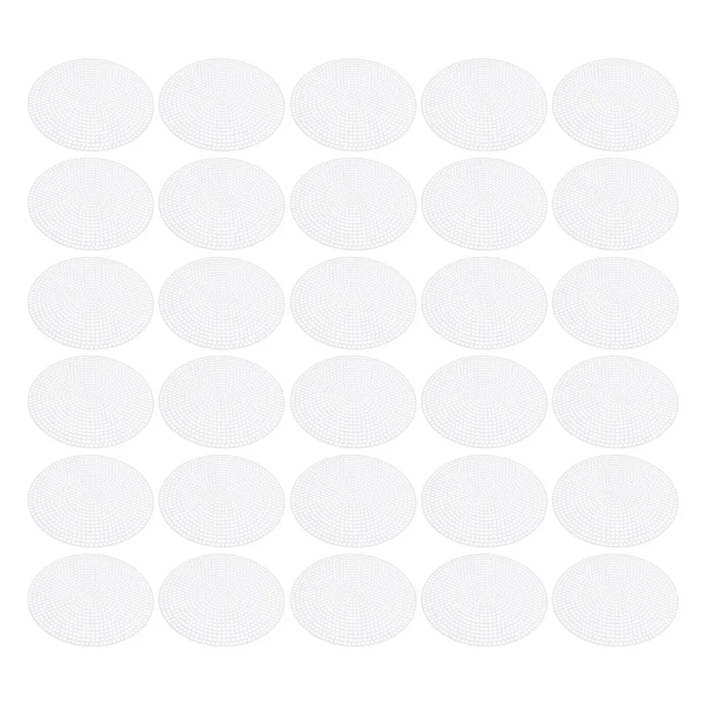 

30pcs Round Embroidery Mesh Grid Sheets Plastic Canvas For Knit Crochet Diy Craft Projects Reusable Circular Yarn Art Discs