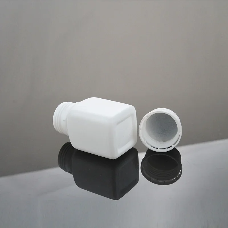 50/100pcs Empty 30cc 30ml White HDPE Square Shape Potable Plastic Vitamin Pill Bottles with Tamper Proof Caps Lids for Medicine