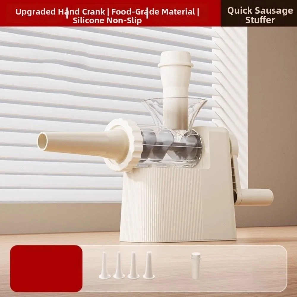 With 4 Tubing Units Manual Sausage Stuffer Homemade Efficient Sausage Maker Plastic Large Capacity Meat Grinder Filling Maker