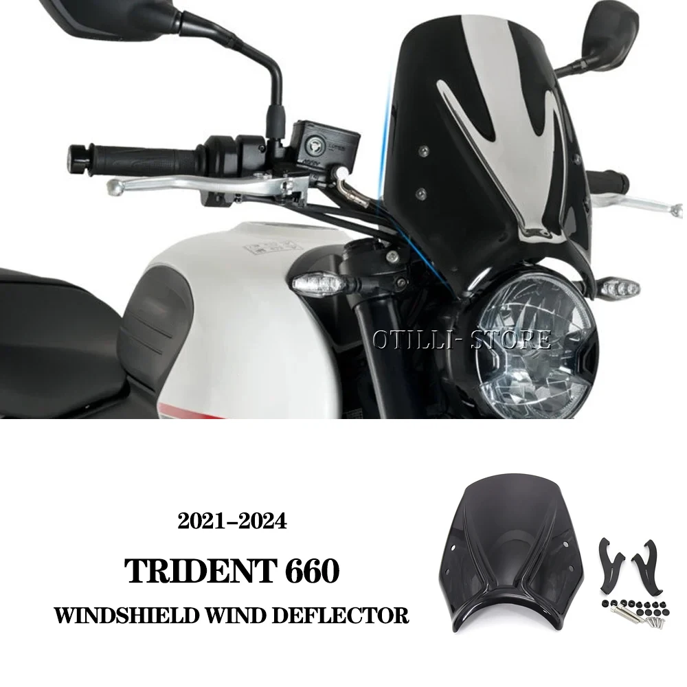 

For Trident 660 Trident660 2021 2022 2023 2024 Motorcycle Accessories Windshield Wind Deflector Windscreen Fairing Baffle Cover