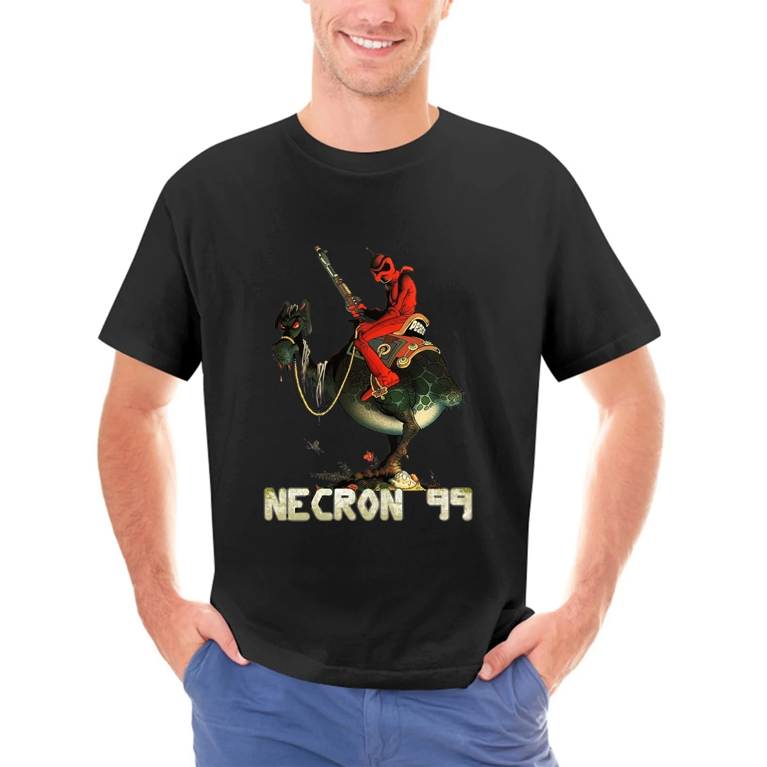 Post Apocalyptic T Shirt Necron 99 T-Shirt Short Sleeve Plus size Tee Shirt Male 100 Percent Cotton Cute Printed Fashion Tshirt