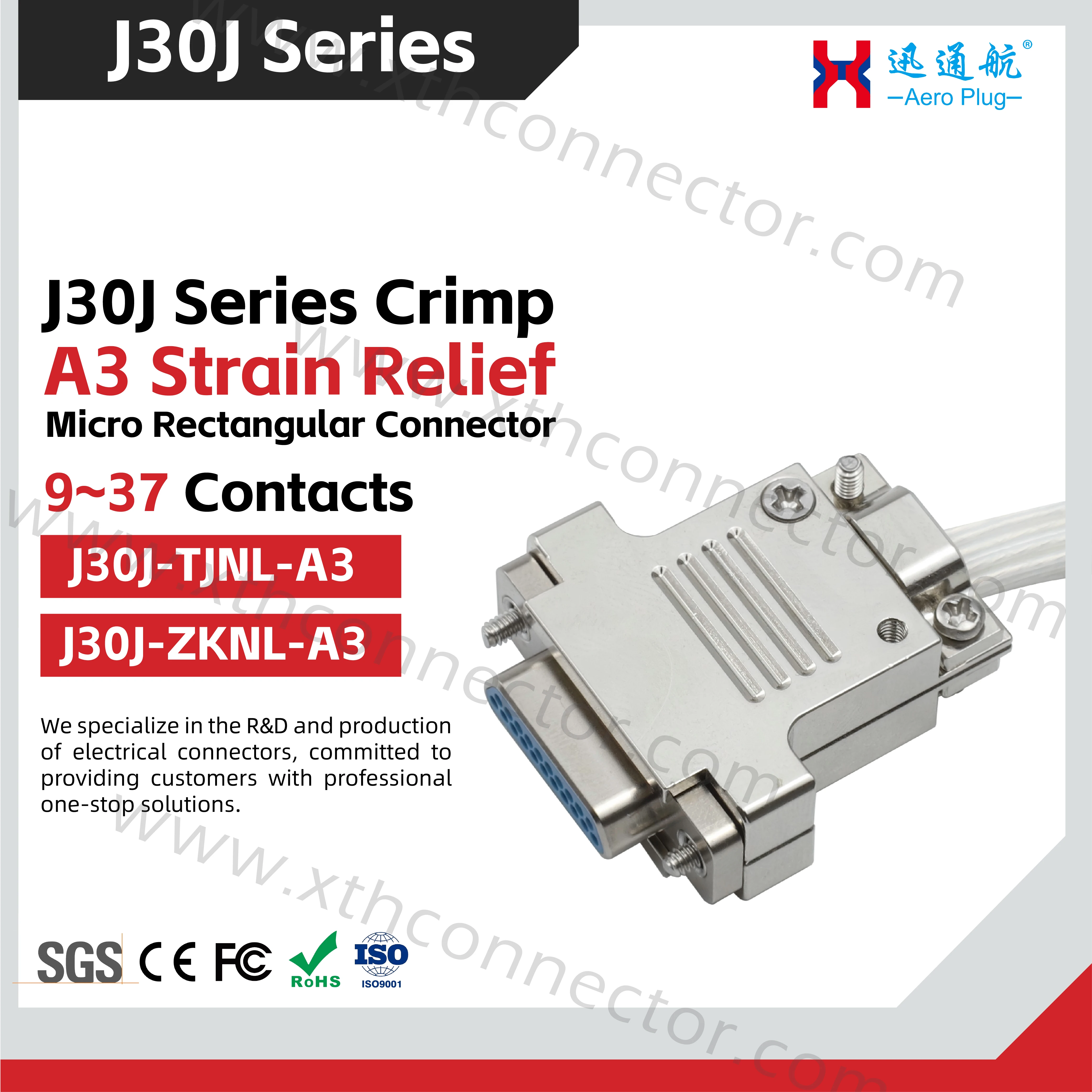 J30J-21TJL-A3 J30J-21ZKP-A3 J30J Rectangular Connector Aviation Plug Shielding Shell Protection A3 Wire Clip Micro D-type Connec