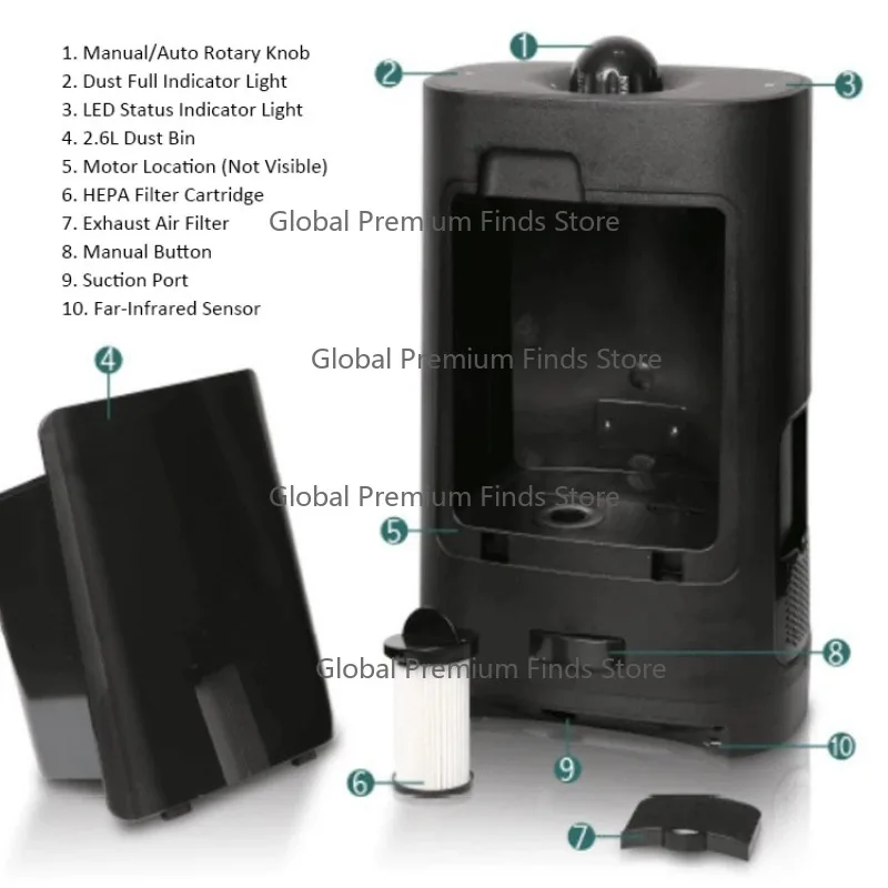 Barbershop Electric Trash Can Hair Dust Bin 2.7L Capacity Hairdressing Salon 1200W Vacuum Cleaner Sm-art Sensor for Hair Salon