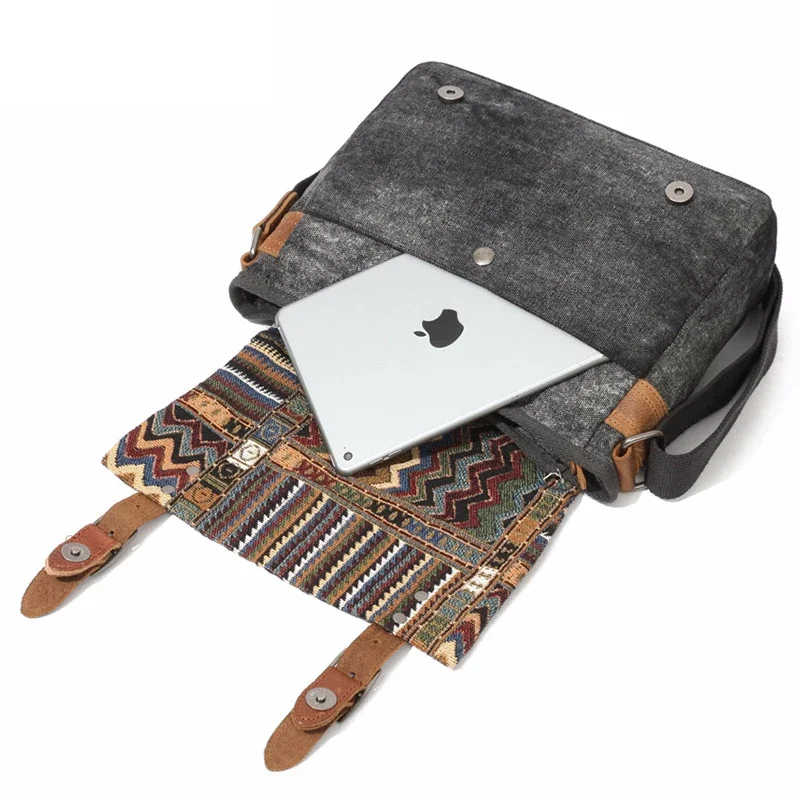 حقيبة كروس نسائية من القماش مصنوعة يدويًا حقيبة كتف عرقية مع محفظة بوهو كاجوال من الجلد #6